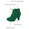 image:imageAllegra K Women Faux Suede Lace Up Platform Chunky Heel Ankle BootiesEmerald Green