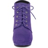 image:imageAllegra K Women Faux Suede Lace Up Platform Chunky Heel Ankle BootiesPurple