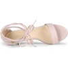 image:imageAllegra K Women Kitten Heel Lace Up Open Toe SandalsBeige Pink