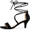 image:imageAllegra K Women Kitten Heel Lace Up Open Toe SandalsBlack