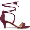 image:imageAllegra K Women Kitten Heel Lace Up Open Toe SandalsBurgundy