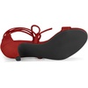 image:imageAllegra K Women Kitten Heel Lace Up Open Toe SandalsRed