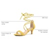 image:imageAllegra K Women Kitten Heel Lace Up Open Toe SandalsYellow