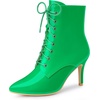 image:imageAllegra K Women Pointed Toe Stiletto Heel Lace Up Ankle BootsGrass Green