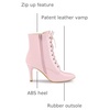 image:imageAllegra K Women Pointed Toe Stiletto Heel Lace Up Ankle BootsPink