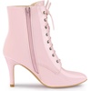 image:imageAllegra K Women Pointed Toe Stiletto Heel Lace Up Ankle BootsPink