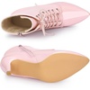 image:imageAllegra K Women Pointed Toe Stiletto Heel Lace Up Ankle BootsPink
