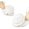 image:imageAllegra K Womens Rhinestone Flower Lace Up Stiletto Heel SandalsWhite