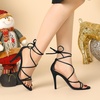 image:imageAllegra K Womens Stiletto Heel Strappy SandalsBlack
