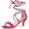 image:imageAllegra K Women Kitten Heel Lace Up Open Toe SandalsHot Pink