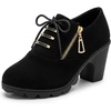 image:imageAllegra K Women Nonslip Laceup Side Zipper Block Heel Ankle BootsBlack