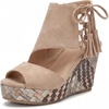 image:imageAllegra K Women Plaid Side Zipper LaceUp Peeptoe Platform SandalsKhaki