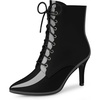 image:imageAllegra K Women Pointed Toe Stiletto Heel Lace Up Ankle BootsBlack