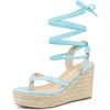 image:imageAllegra K Womens Platform Strappy Slingback Flip Flops Wedge Sandals