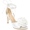 image:imageAllegra K Womens Rhinestone Flower Lace Up Stiletto Heel SandalsWhite