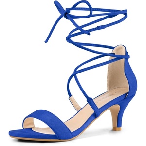 image:imageAllegra K Women Kitten Heel Lace Up Open Toe SandalsRoyal Blue