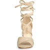 image:imageAllegra K Women Faux Suede Cushioned Open Toe Block Heeled Lace Up SandalsBeige