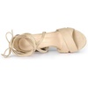 image:imageAllegra K Women Faux Suede Cushioned Open Toe Block Heeled Lace Up SandalsBeige