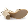 image:imageAllegra K Women Faux Suede Cushioned Open Toe Block Heeled Lace Up SandalsBeige