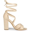 image:imageAllegra K Women Faux Suede Cushioned Open Toe Block Heeled Lace Up SandalsBeige