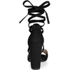 image:imageAllegra K Women Faux Suede Cushioned Open Toe Block Heeled Lace Up SandalsBlack