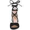image:imageAllegra K Women Faux Suede Cushioned Open Toe Block Heeled Lace Up SandalsBlack