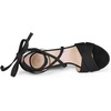 image:imageAllegra K Women Faux Suede Cushioned Open Toe Block Heeled Lace Up SandalsBlack