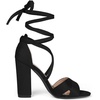 image:imageAllegra K Women Faux Suede Cushioned Open Toe Block Heeled Lace Up SandalsBlack