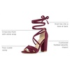 image:imageAllegra K Women Faux Suede Cushioned Open Toe Block Heeled Lace Up SandalsBurgundy