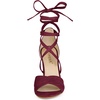 image:imageAllegra K Women Faux Suede Cushioned Open Toe Block Heeled Lace Up SandalsBurgundy