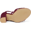 image:imageAllegra K Women Faux Suede Cushioned Open Toe Block Heeled Lace Up SandalsBurgundy