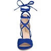 image:imageAllegra K Women Faux Suede Cushioned Open Toe Block Heeled Lace Up SandalsDeep Blue