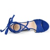 image:imageAllegra K Women Faux Suede Cushioned Open Toe Block Heeled Lace Up SandalsDeep Blue