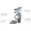 image:imageAllegra K Women Faux Suede Cushioned Open Toe Block Heeled Lace Up SandalsLight Blue