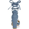 image:imageAllegra K Women Faux Suede Cushioned Open Toe Block Heeled Lace Up SandalsLight Blue