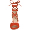 image:imageAllegra K Women Faux Suede Cushioned Open Toe Block Heeled Lace Up SandalsOrange