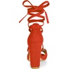 image:imageAllegra K Women Faux Suede Cushioned Open Toe Block Heeled Lace Up SandalsOrange