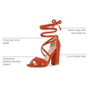 image:imageAllegra K Women Faux Suede Cushioned Open Toe Block Heeled Lace Up SandalsOrange