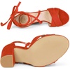 image:imageAllegra K Women Faux Suede Cushioned Open Toe Block Heeled Lace Up SandalsOrange