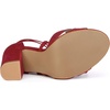 image:imageAllegra K Women Faux Suede Cushioned Open Toe Block Heeled Lace Up SandalsRed