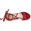 image:imageAllegra K Women Faux Suede Cushioned Open Toe Block Heeled Lace Up SandalsRed