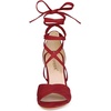 image:imageAllegra K Women Faux Suede Cushioned Open Toe Block Heeled Lace Up SandalsRed