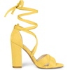 image:imageAllegra K Women Faux Suede Cushioned Open Toe Block Heeled Lace Up SandalsYellow