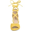 image:imageAllegra K Women Faux Suede Cushioned Open Toe Block Heeled Lace Up SandalsYellow