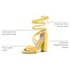 image:imageAllegra K Women Faux Suede Cushioned Open Toe Block Heeled Lace Up SandalsYellow