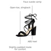 image:imageAllegra K Women Faux Suede Lace Up Block High Heels Slingback SandalsBlack