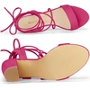 image:imageAllegra K Women Faux Suede Lace Up Block High Heels Slingback SandalsHot Pink