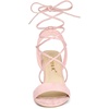 image:imageAllegra K Women Faux Suede Lace Up Block High Heels Slingback SandalsLight Pink