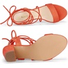 image:imageAllegra K Women Faux Suede Lace Up Block High Heels Slingback SandalsOrange