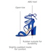 image:imageAllegra K Women Faux Suede Lace Up Block High Heels Slingback SandalsRoyal Blue